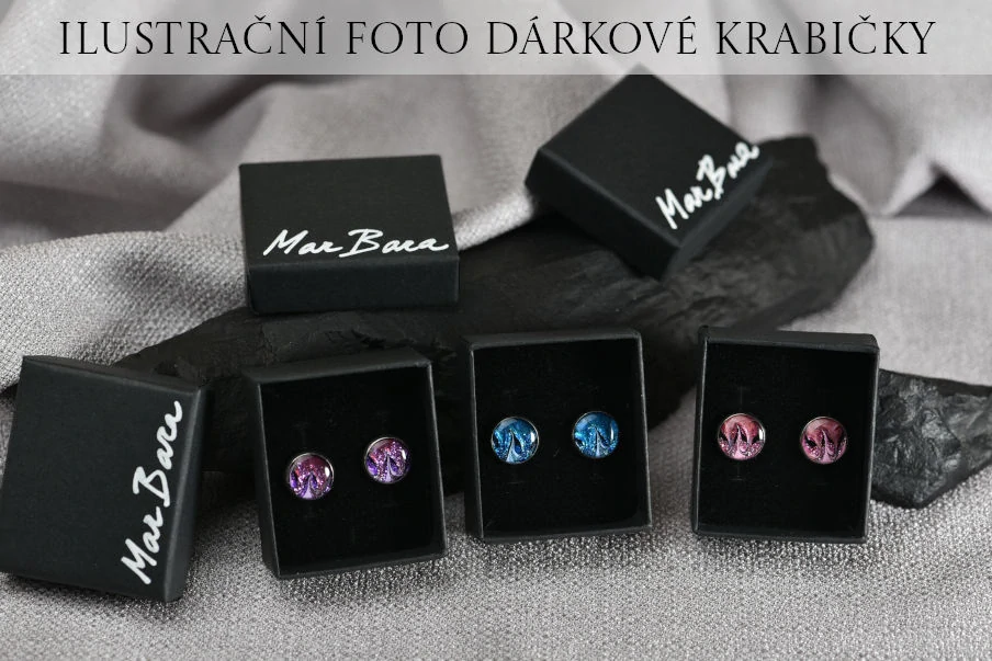 Fialové náušnice, malba, mramor, kolo