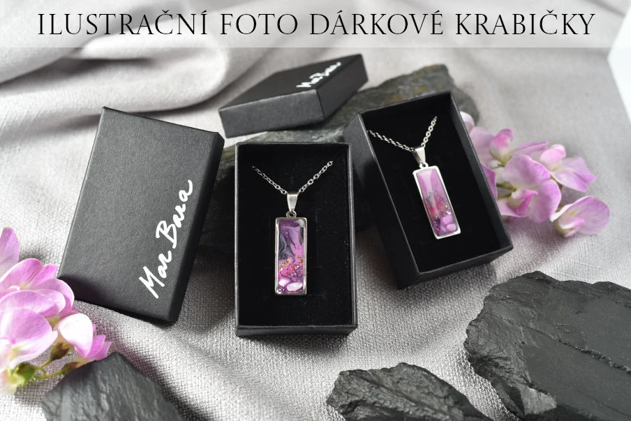 Fialový (2) náhrdelník s kamínky, obdélník